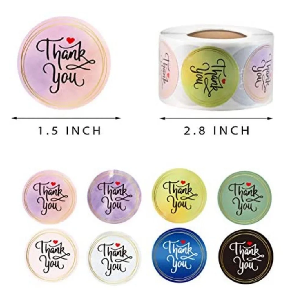 - 1.5 Inch Thank You Stickers 500 included